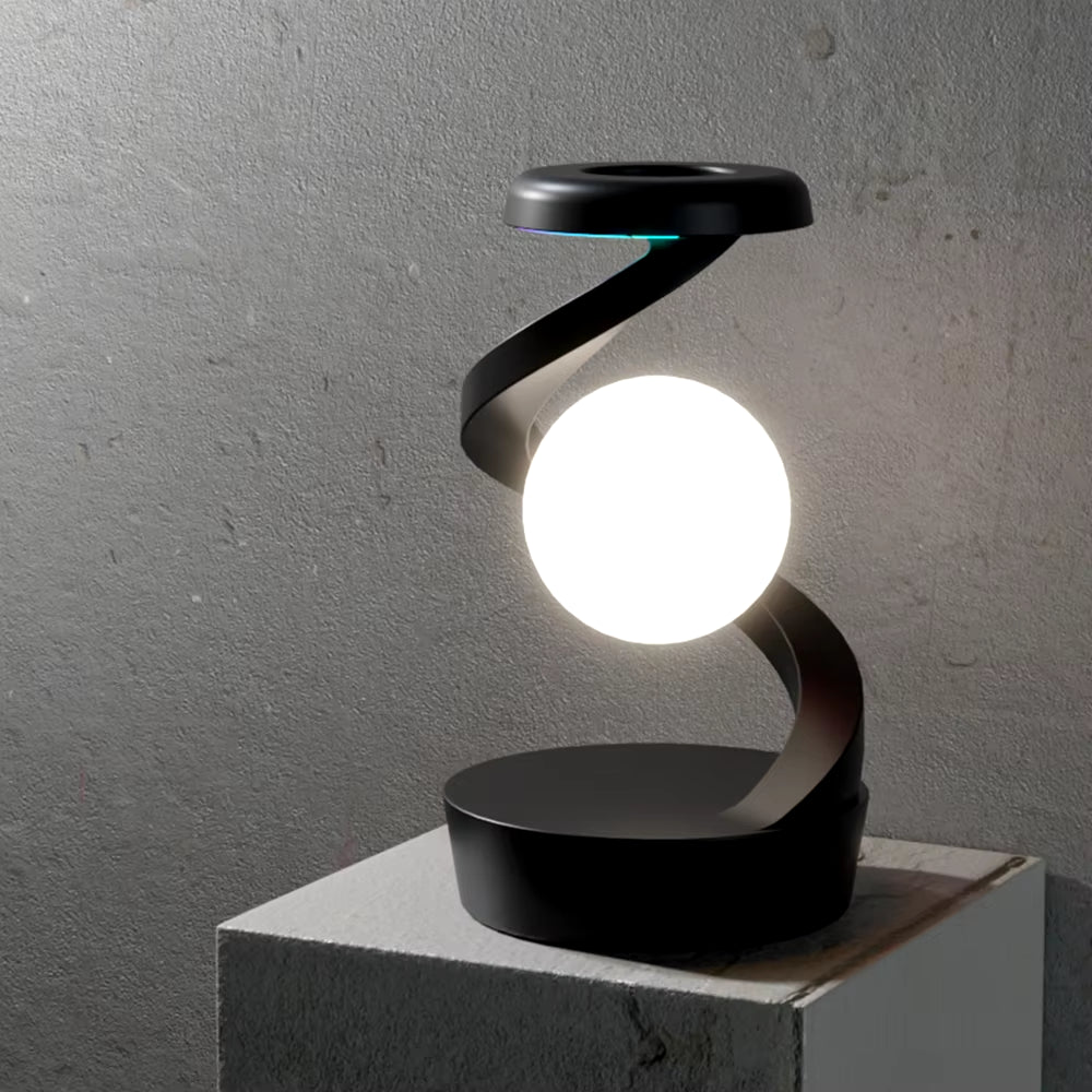 Rotatory Floating Lamp, Table Lamp, Desk Lamp with 15W Wireless Charger and Changeable Colorful Lights, Bedside Sleep Lamp