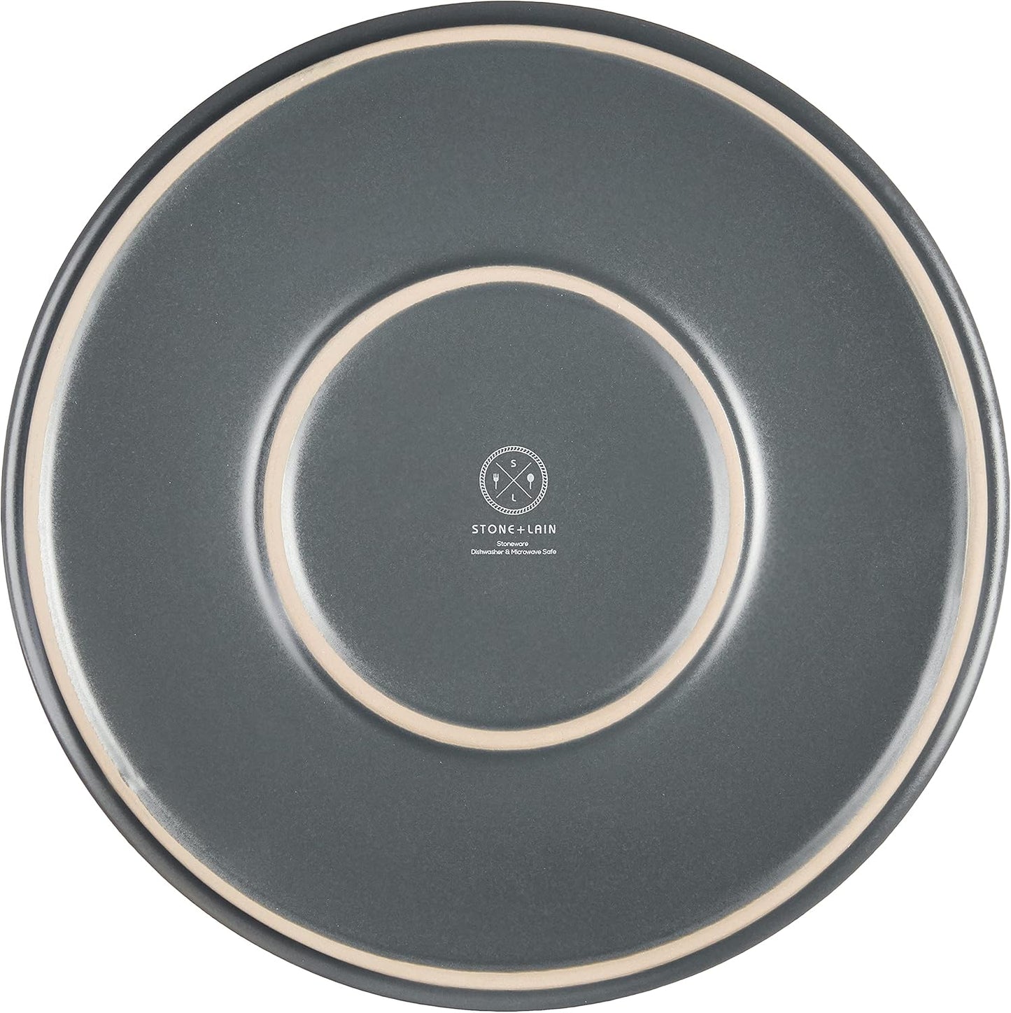 Coupe - Celina Stoneware round Dinner Plates Set, 4-Piece, Grey Matte