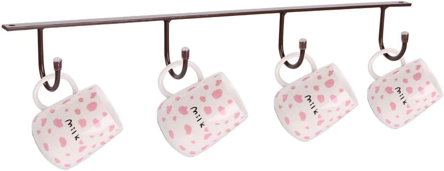 Mug Holder under Cabinet,Mug Hooks under Cabinet,Mugs Racks under Shelf,Mugs Hanging Rack under Cabinet,Cups Organizer Racks for Mugs Coffee Cup and Kitchen Utensils(Black)