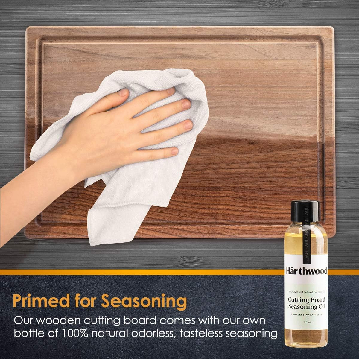 Walnut Wood Cutting Board with Juice Groove(12"X18"X1") | Genuine North American Black Walnut Prep & Serve Block Chopping & Carving | Seasoning Oil Included Gift Packaging