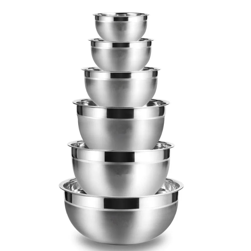 Stainless Steel Mixing Bowls Non Slip Nesting Whisking Bowls Set Kitchen Mixing Bowls for Salad Cooking Baking KC0257