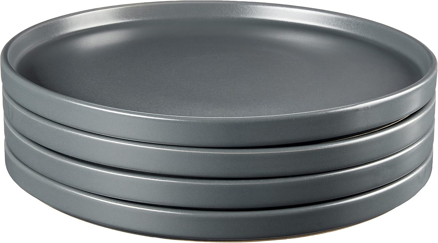 Coupe - Celina Stoneware round Dinner Plates Set, 4-Piece, Grey Matte