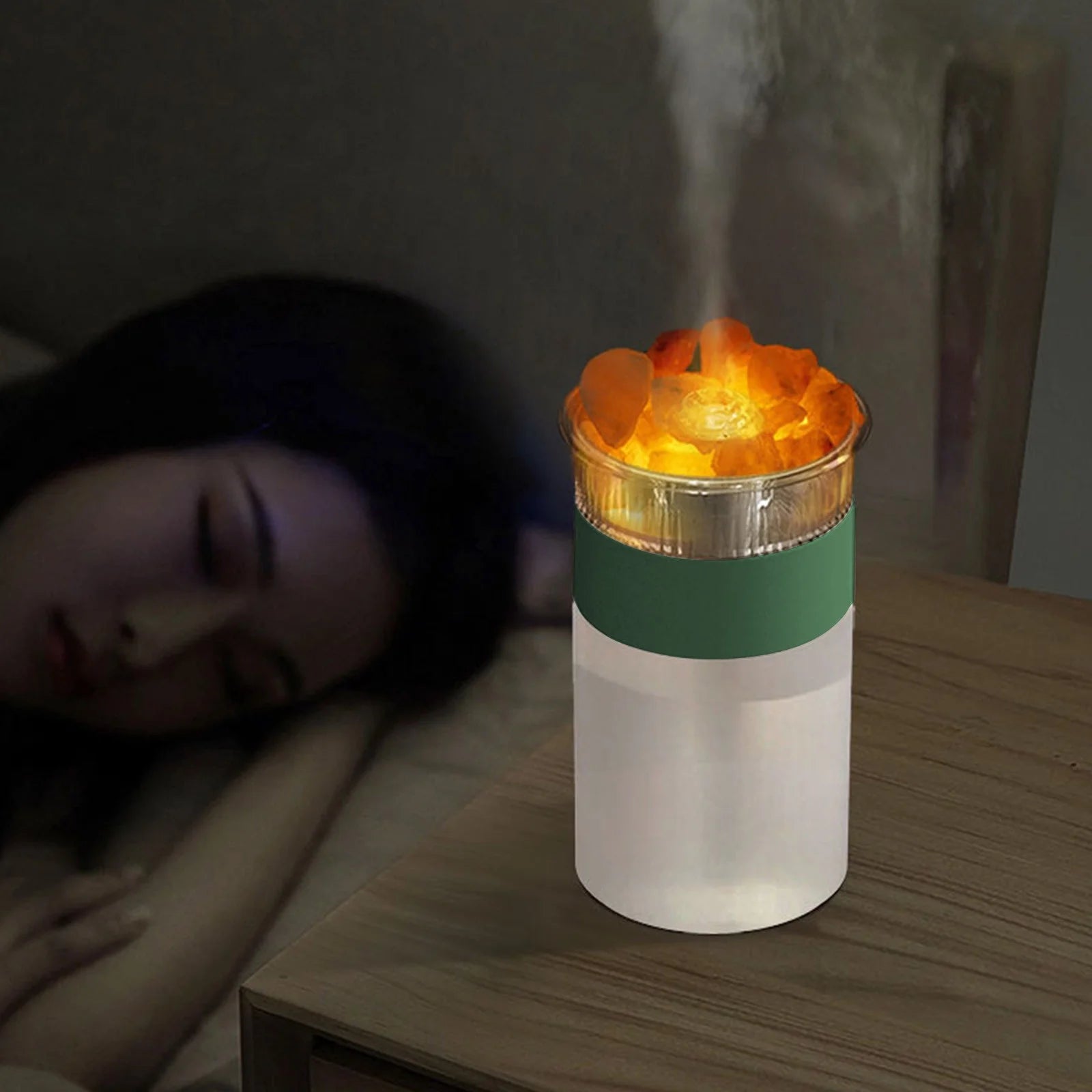 Crystal Humidifier USB Essential Oil Diffuser with LED Light Small Portable Humidifier for Home and Office