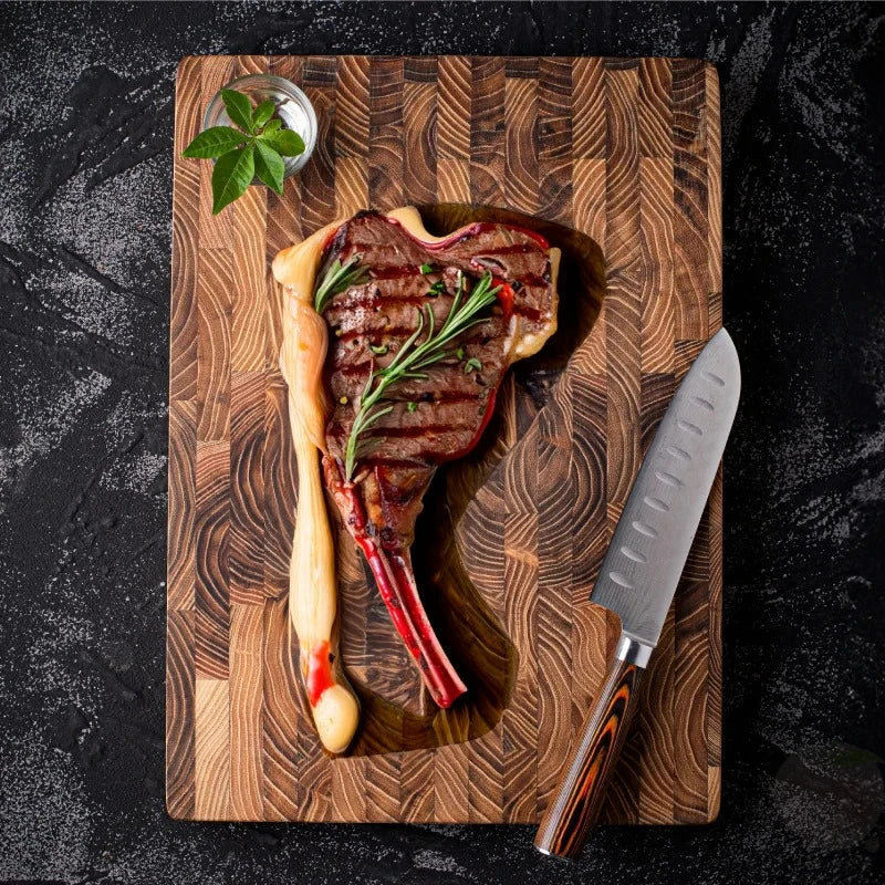 Large Size,High Quality Teak Wood Cutting Board:16.5*11.8 Inch/13.3*9.5 Inch,1 Inch Thick，Suitable for Christmas，Halloween