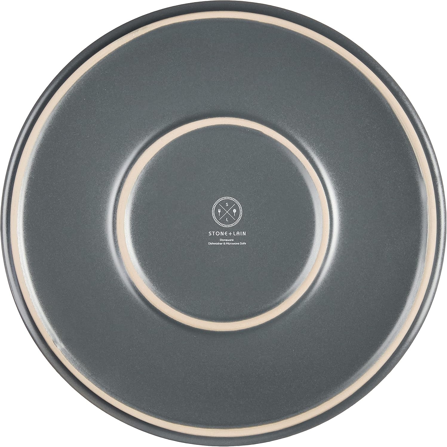 Coupe - Celina Stoneware round Dinner Plates Set, 4-Piece, Grey Matte