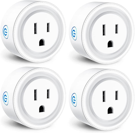 Smart Plug(10A, 100-240V),  Wifi Socket Compatible with Alexa, Google Home, No Hub Required, Remote Control Your Home Appliances from Anywhere, Only Supports 2.4Ghz Network (4 Pack)