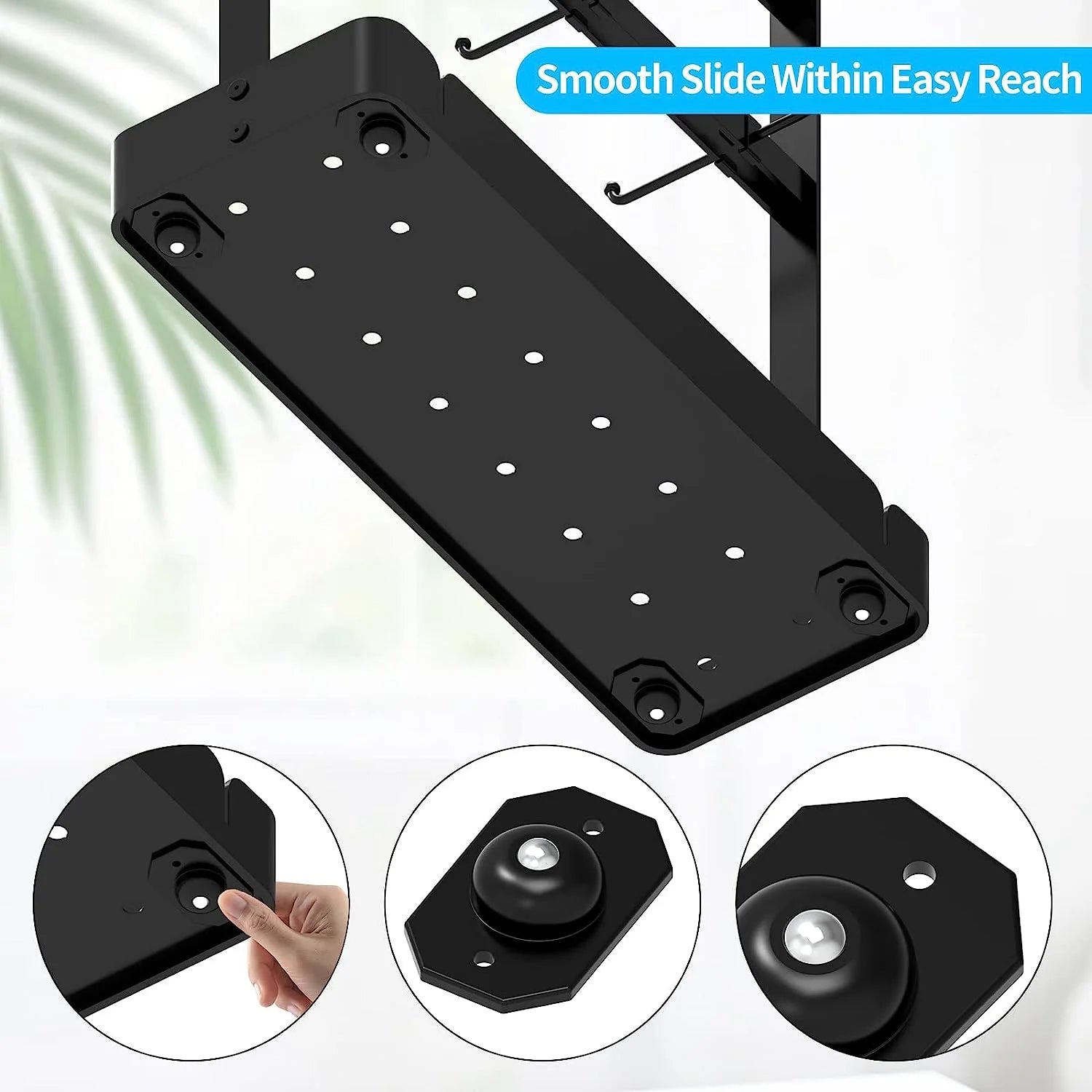 Mug Holder, 2 Tier Mug Rack with 16 Movable Hooks, with Storage Base Coffee Cup Holder for Countertop, Black