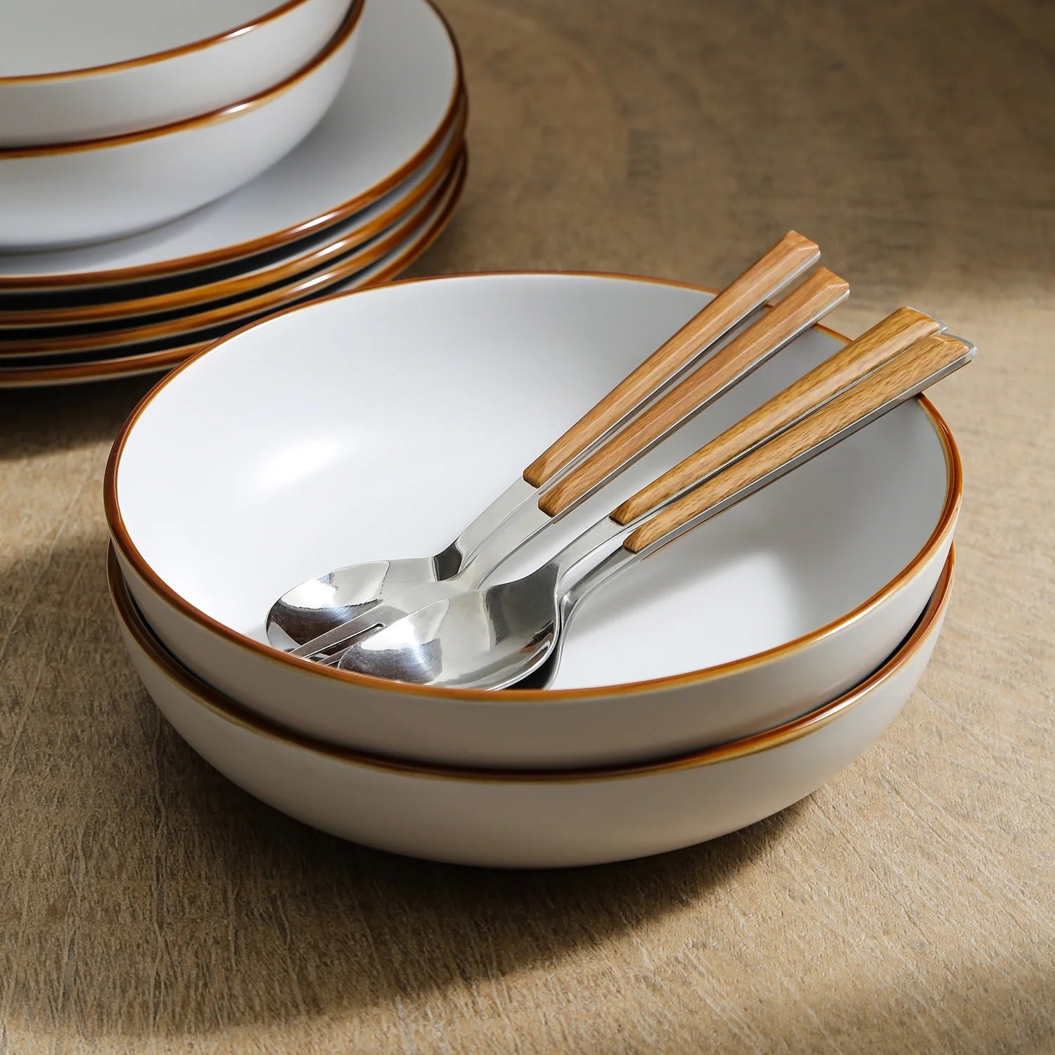 Brasa 16-Piece Dinnerware Set Stoneware, White