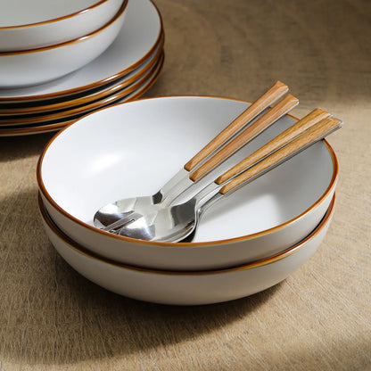 Brasa 16-Piece Dinnerware Set Stoneware, White