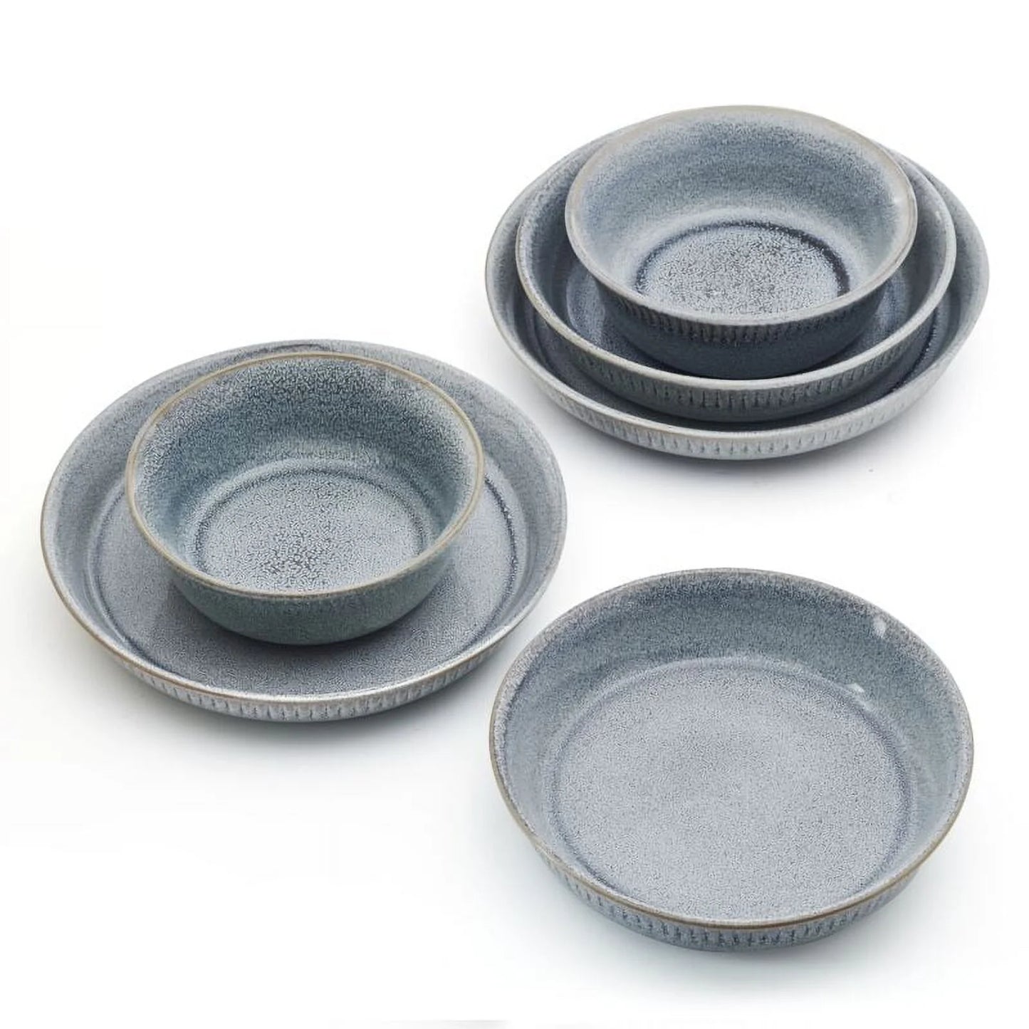 Amara 6 Piece Stoneware Dinnerware Bowl Set Gray