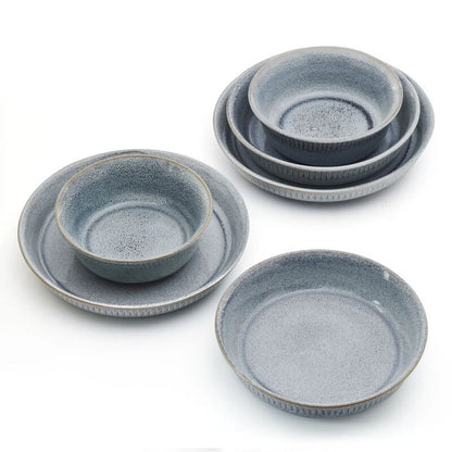 Amara 6 Piece Stoneware Dinnerware Bowl Set Gray