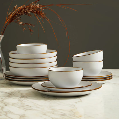 Brasa 16-Piece Dinnerware Set Stoneware, White
