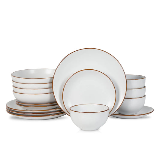 Brasa 16-Piece Dinnerware Set Stoneware, White