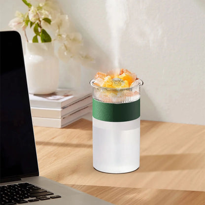 Crystal Humidifier USB Essential Oil Diffuser with LED Light Small Portable Humidifier for Home and Office
