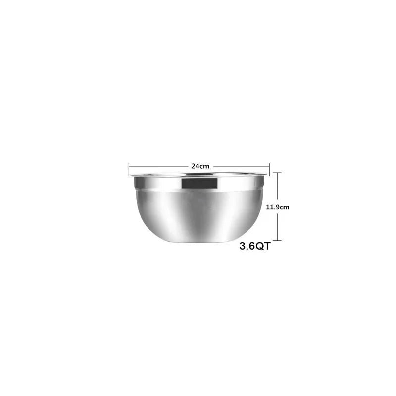 Stainless Steel Mixing Bowls Non Slip Nesting Whisking Bowls Set Kitchen Mixing Bowls for Salad Cooking Baking KC0257