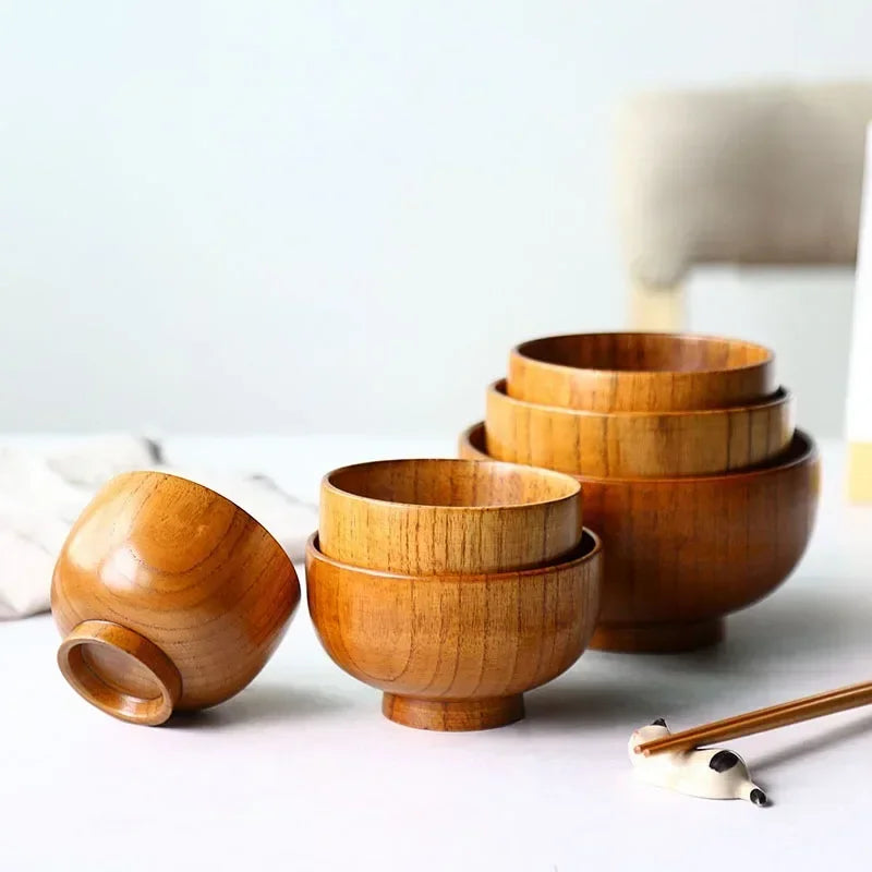 Kitchen Soup Bowls, Salad Bowls, Food Containers, Natural Wooden Bowls, Children'S Large Tableware Bowls, Wooden Utensils