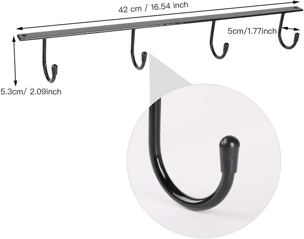 Mug Holder under Cabinet,Mug Hooks under Cabinet,Mugs Racks under Shelf,Mugs Hanging Rack under Cabinet,Cups Organizer Racks for Mugs Coffee Cup and Kitchen Utensils(Black)