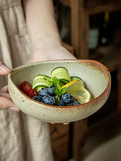 5-Inch Handmade Stoneware Salad Bowl Restaurant
