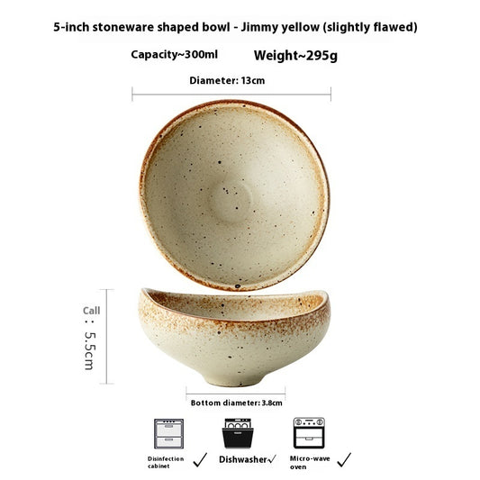 5-Inch Handmade Stoneware Salad Bowl Restaurant