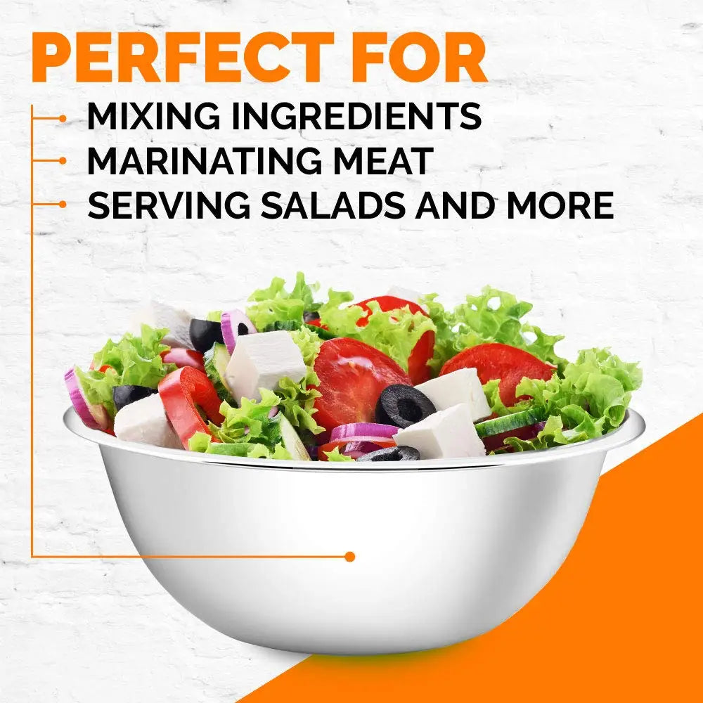 Stainless Steel Mixing Bowls Non Slip Nesting Whisking Bowls Set Kitchen Mixing Bowls for Salad Cooking Baking KC0257