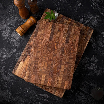 Large Size,High Quality Teak Wood Cutting Board:16.5*11.8 Inch/13.3*9.5 Inch,1 Inch Thick，Suitable for Christmas，Halloween